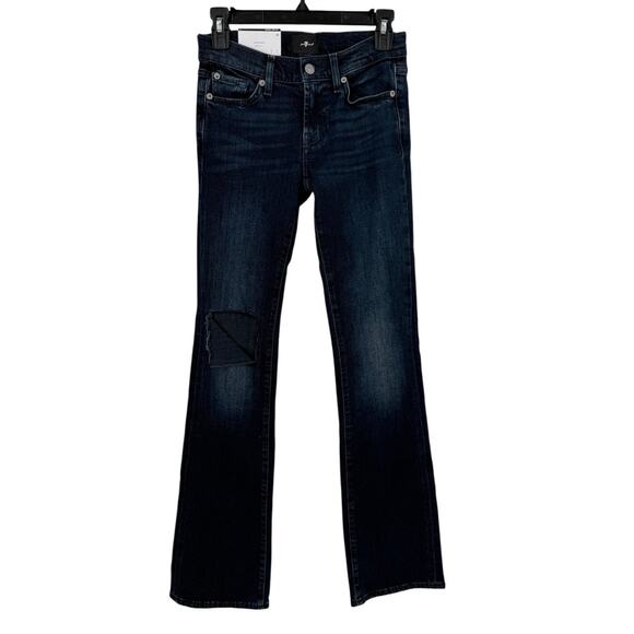 7 For All Mankind jeans original bootcut low rise denim dark blue size 24 - Picture 1 of 7